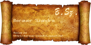 Berauer Szandra névjegykártya